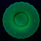 Antique Vintage Flush Mount Green Uranium Glass Floral 10  Ceiling Fixture