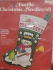 Vtg Bucilla Frosty Jeweled Christmas Felt Stocking Kit 2312 New Open