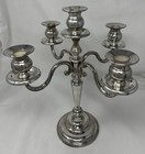 Vintage International Silver Co 5-arm Silverplate Candelabras 14 5  Pair Elegant