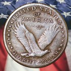 1917 Standing Liberty Quarter Dollar Silver Plated Novelty Coin Modern Restrike