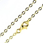 Gold Plated Sterling Silver Necklace-2 3mm Strong Flat Cable Chain - 7-36 Inches