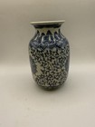 Vintage Chinese Blue   White Porcelain Vase Flowers 6    Tall Beautiful    