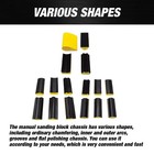 16pcs Hand Sanding Block Set - Hook And Loop Interchangeable Assorted Shapes