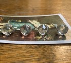 Set Of 4   Vintage 3 8    Demi Diamond Cut Clear Crystal  Glass Ball Buttons