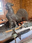 Rare Antique Copper Rooster Weather Vane Complete With Stand And Ridge Bracket 