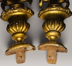 Pair Giltwood Floral Urn Finials Carved Wood Salvage Mirror Crest Ornaments 13   