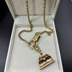 Vintage Gold Filled Pocket Watch Chain Necklace   Vest Clip   Fob Pendant
