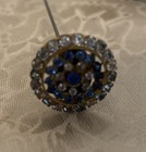 Antique vintage Style  Handcrafted 9  Hatpin-blue Rhinestone  Head