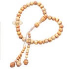 Natural Islamic Muslim Prayer Beads 8mm 33-bead Pinewood Wood Dhikr Tasbihs