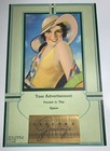 1938 Advertising  Pin Up Calendar Sign Beautiful Girl Wilson Hammell Artist Samp