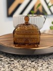 Vintage Honey Bee Box  Indiana Glass  Tiara Amber Read