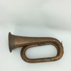Vintage Bugle Horn Copper Brass Military Collectible Instrument Decor