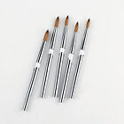 A 100   Acrylic Kolinsky Nail Brush Silver Metal Handle Size 8-16