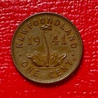 1941 C Newfoundland 1 Cent Bronze World Coin  Enn Coins