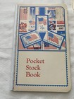 Vtg Pocket Stock Book Stamps Spiral Red White Blue Unused Bonus 5 Cent Stevenson