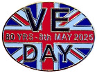 Ve Day Victory In Europe 80 Years Commemorative Oval Pin Badge