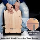 Pyle String Cajon - Wooden Percussion Box  With Internal Guitar Strings- Pcjd18