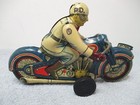 Police Motorcycle Good Condition Friction Powered Made In Japan Works All Tin