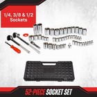 52-piece Drive Socket Set - 1 4 3 8 And 1 2 Sockets - Sae Metric Tools For