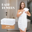 Bath Towel Set - Luxury White Hotel Soft Cotton 2 bath 2 hand 2 wash - 6 Piece