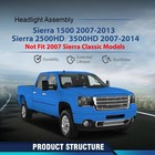 Led Headlights Assembly Compatible With Gmc Sierra 1500 2007-2013