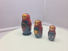 Set Of 3 Russian Matryoshka Nesting Dolls Hand Painted Russia Vintage