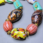 Old Venetian Trade Bead Necklace Murano African Tribal Ethnic Large Glass