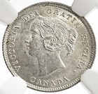1899 Silver Canada 5 Cents Queen Victoria Coin Ngc Mint State 63