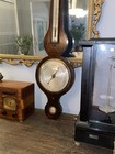 Antique 19th C Banjo Thermometer Barometer Fm Moore Belfast Ireland Wood Rare