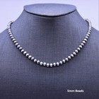 Sterling Silver Native American Desert Navajo Pearls Beaded Necklace 3mm To 5mm