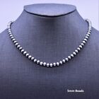 Sterling Silver Native American Desert Navajo Pearls Beaded Necklace 3mm To 8mm