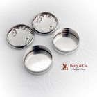 Art Nouveau Round Pill Boxes Pair Dominick Haff Sterling Silver 1900 Mono Rmc