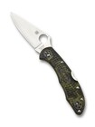 Spyderco Delica 4 Knife C11zfpgr Plain Edge Vg-10 Blade Zome Green Frn Handle