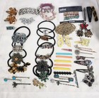 Lot Of 50 Vintage To Modern Barrettes  Clips  Pins  Rhinestone Hair Ties   More