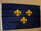 3x5 Ft Nylon Royal Banner Of France  bourbon Flag  Fleur De Lis Brass Grommet 