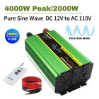 Pure Sine Wave Power Inverter 2000w 4000w Converter Dc 12v To Ac 110v Auto Truck