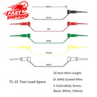5pcs Silicone Test Lead Probe Hook Clip Cable Set 50cm Electronics Testing
