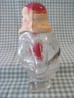 Vintage Santa Claus Christmas Glass Candy Container W molded Plastic Head 6 
