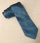 Jhane Barnes Silk Satin Look Neck Tie New Pleated Teal Blue 56    X 3 1 4    Formal