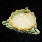 Majolica Art Pottery Green Triple Elephant Triangle Planter 2 5   t 6   w
