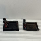 Vintage Cast Iron Folk Art Americana Amish Ashtrays Lot Of 2 Wilton   Calecraft