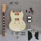 Diy Electric Sg Guitar Kit Set In Solid Mahogany Body Neck Flame Maple Veneertop