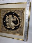 Vtg antique Burmese Kalaga Monkey Tapestry Handmade Embroidered Sequin Framed