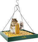 Hanging Bird Feeder Tray  Wooden Seed Platform For Garden  1 Pack  Green