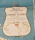 Vintage Hammonds Superior Map Of The United States Us 50    X 33    Wall Decor