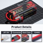 2x Zeee 7 4v 120c 5200mah 2s Lipo Battery T Plug For Rc Car Truck Helicopter