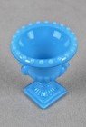Vintage Akro Agate Glass Blue Urn Toothpick Holder Marked Nyc Vogue Merc Co Usa