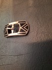 Antique Art Deco Belt Buckle Silver Black Enamel Small Art Deco Belt Buckle 