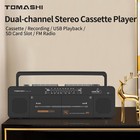 Cassette Tape Player With Stereo Sound  Dual Tape Decks  3-band Radio  Usb tf   