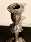 Antique Candlesticks Candle Holders Art Deco Silver-plated  Pewter 10   